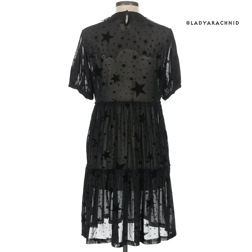 DISTURBIA Orion sheer mesh lace collar mini dress - Picture 6 of 7